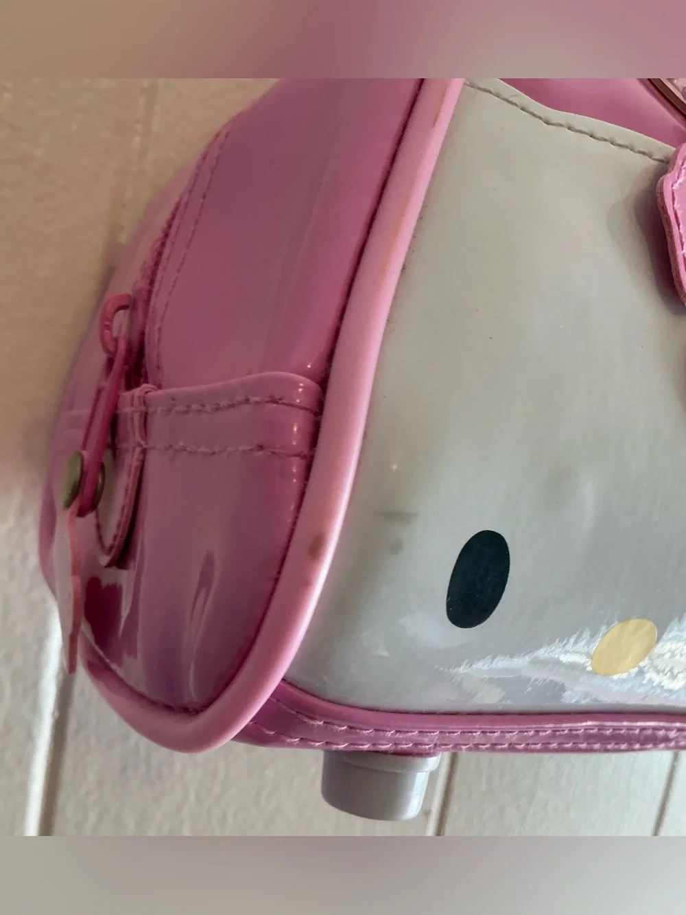 Vntg Rare Y2K Hawaii Hibiscus Flower Sanrio Hello Kitty Mini Bowler Handbag Bag